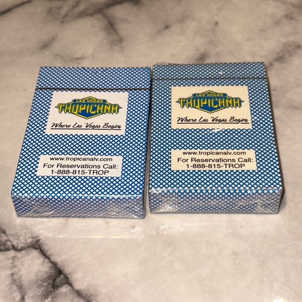 2 VINTAGE TROPICANA Where Las Vegas Begins Playing Cards Deck SEALED